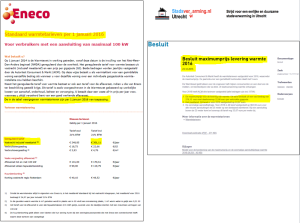 ACM Eneco fout stadsverwarming tarieven 2016 warmtewet