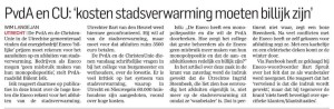 schriftelijke vragen college B&W utrecht stadsverwarming