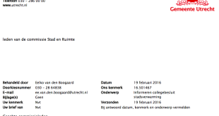 commissiebrief stadsverwarming Gemeente Utrecht Eneco