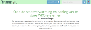 petitie, WKO, warmte, stadsverwarming, warmtewet, warmtebesluit, warmteregeling